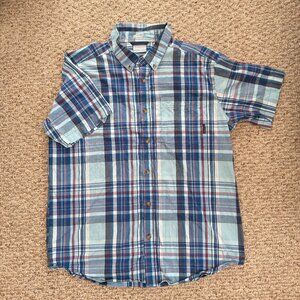 Columbia Plaid Men's shirt‎ Regular fit Blue L Cotton